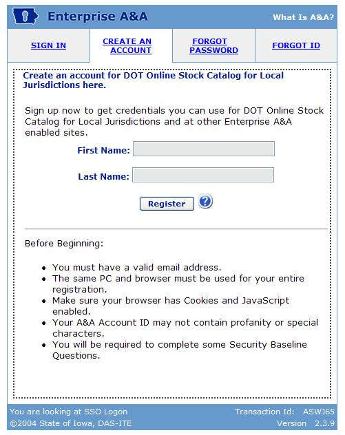CI Create Account